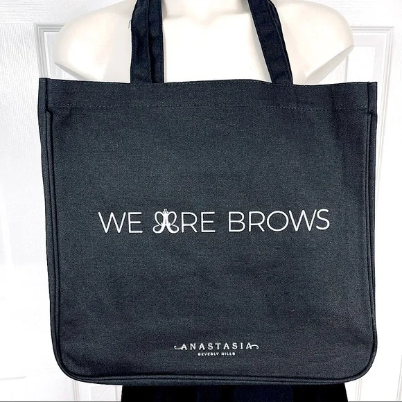 ANASTASIA Beverly Hills we are brows black canvas tote bag brows on point always - Picture 1 of 8